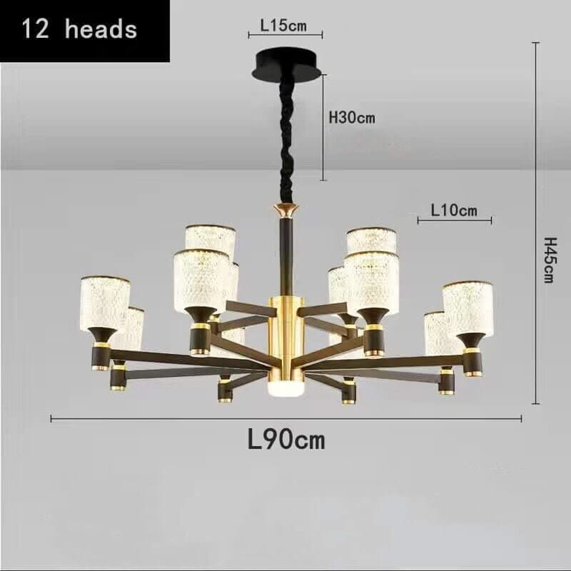 Crystal Cylinders LED Chandelier – Modern Luxury Dimmable Ceiling Light