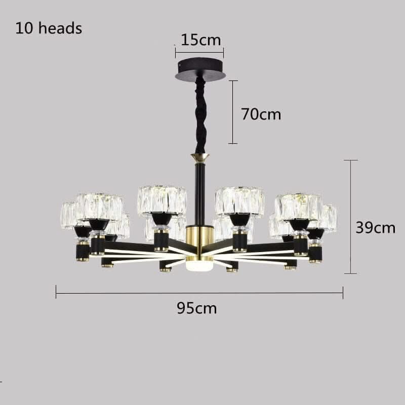 Crystal Cylinders LED Chandelier – Modern Luxury Dimmable Ceiling Light