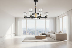Crystal Cylinders LED Chandelier – Modern Luxury Dimmable Ceiling Light