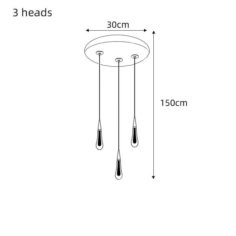Crystal Drops Staircase Chandelier – Elegant LED Pendant, 3 to 28 Heads, 3 Colour Modes