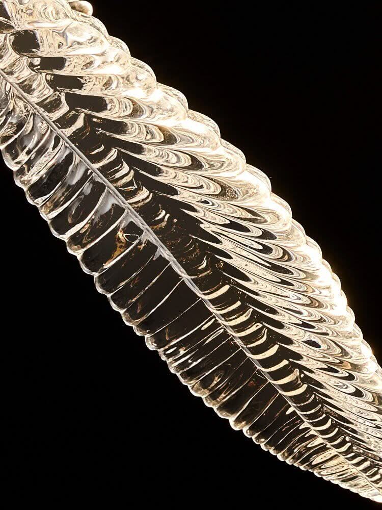 Crystal Feather Staircase Chandelier – Aluminium & Acrylic LED Spiral, 6 to 26 Lights
