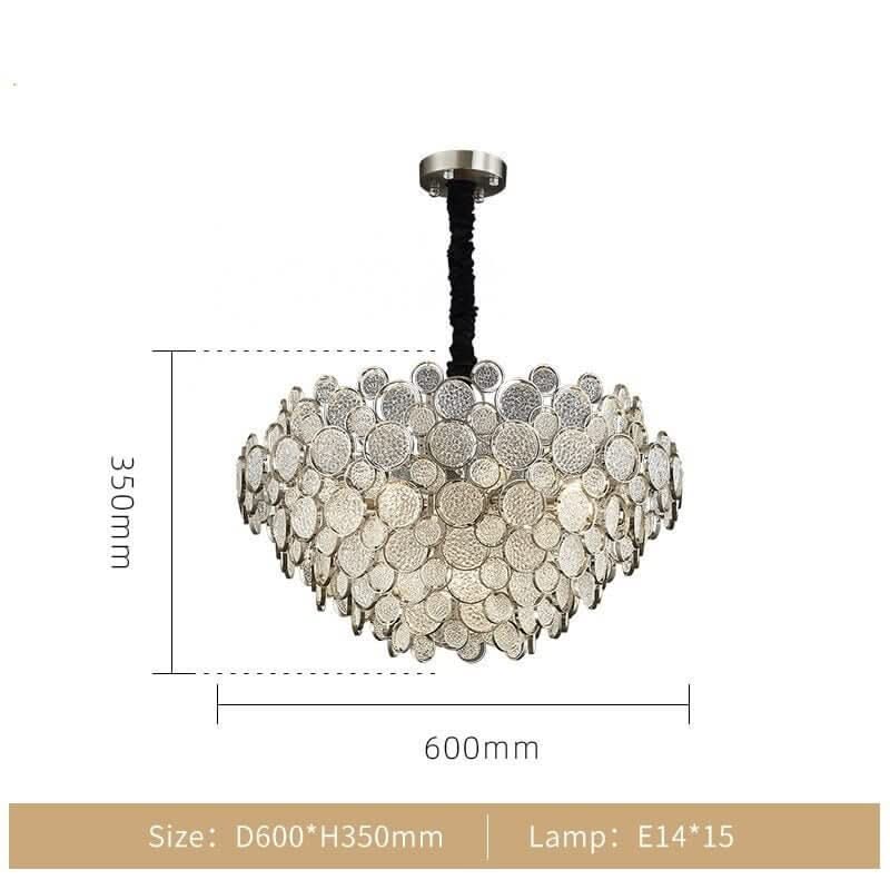 Crystal Glass Chandelier – Luxury Ceiling Light in 6 Sizes