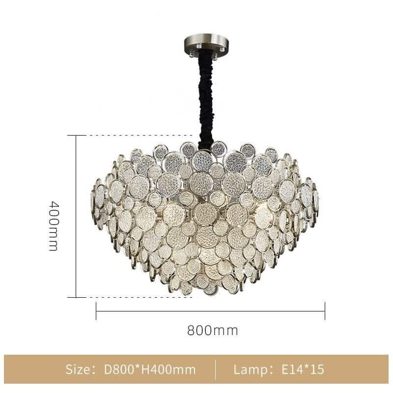 Crystal Glass Chandelier – Luxury Ceiling Light in 6 Sizes