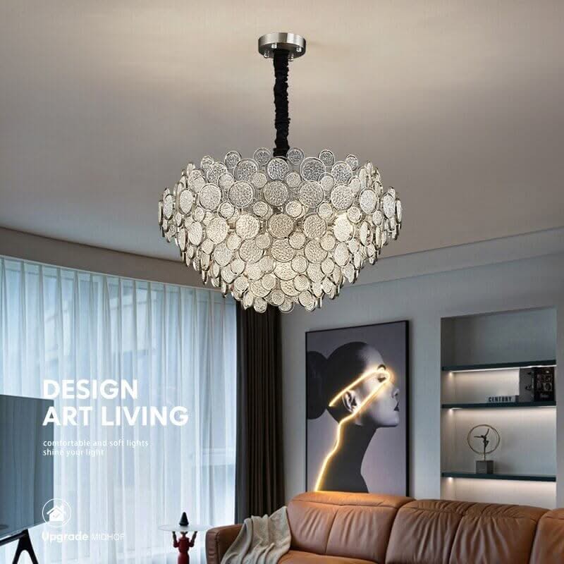 Crystal Glass Chandelier – Luxury Ceiling Light in 6 Sizes