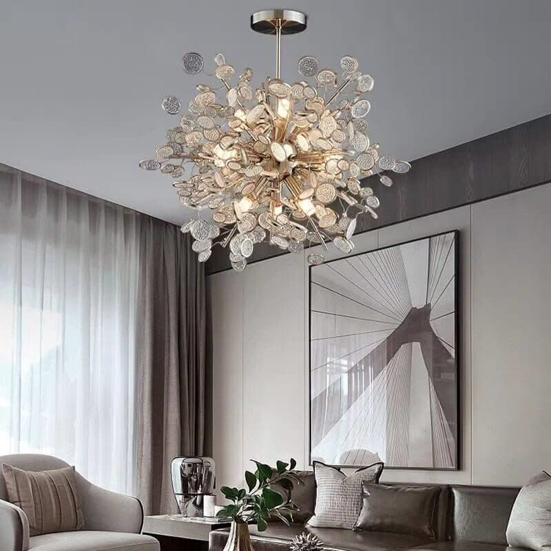 Crystal Glass Chandelier – Luxury Ceiling Light in 6 Sizes