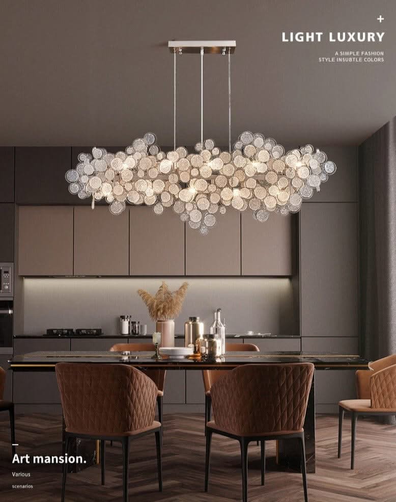 Crystal Glass Chandelier – Luxury Ceiling Light in 6 Sizes