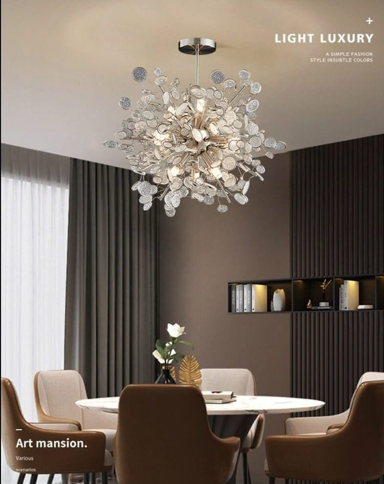 Crystal Glass Chandelier – Luxury Ceiling Light in 6 Sizes