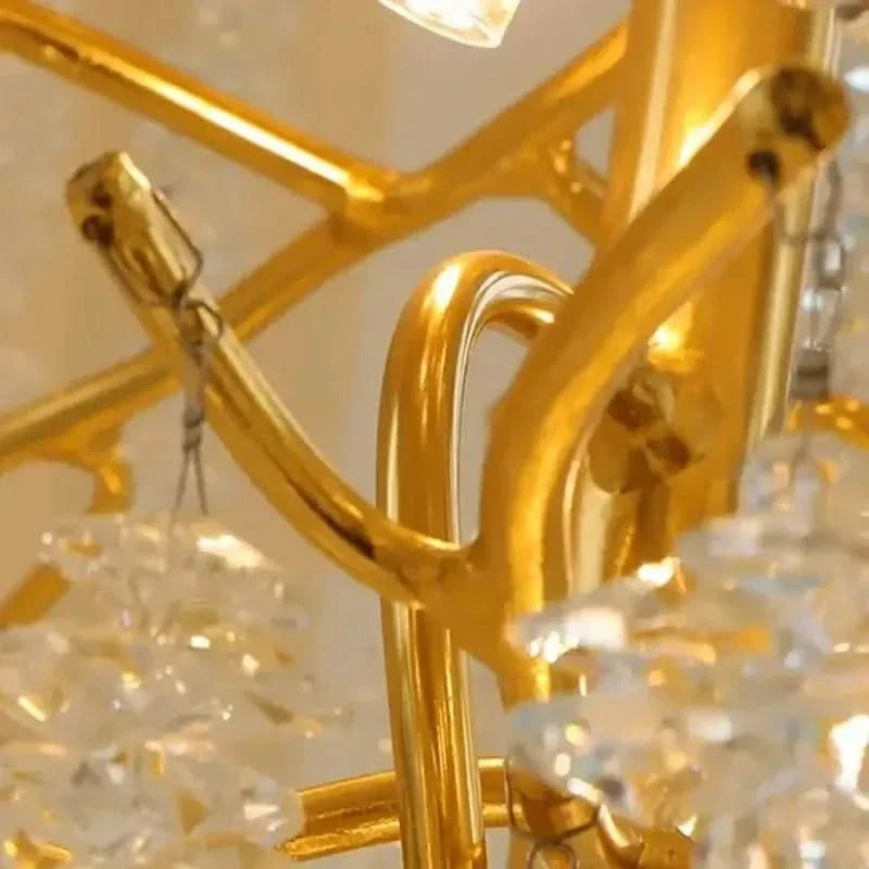 Crystal Grapes Vale Staircase Chandelier – Plated Crystal LED, Warm, Cool & Tri-Colour