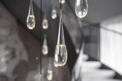 Crystal K9 Drops Staircase Chandelier – Luxury Cascading Pendant Light