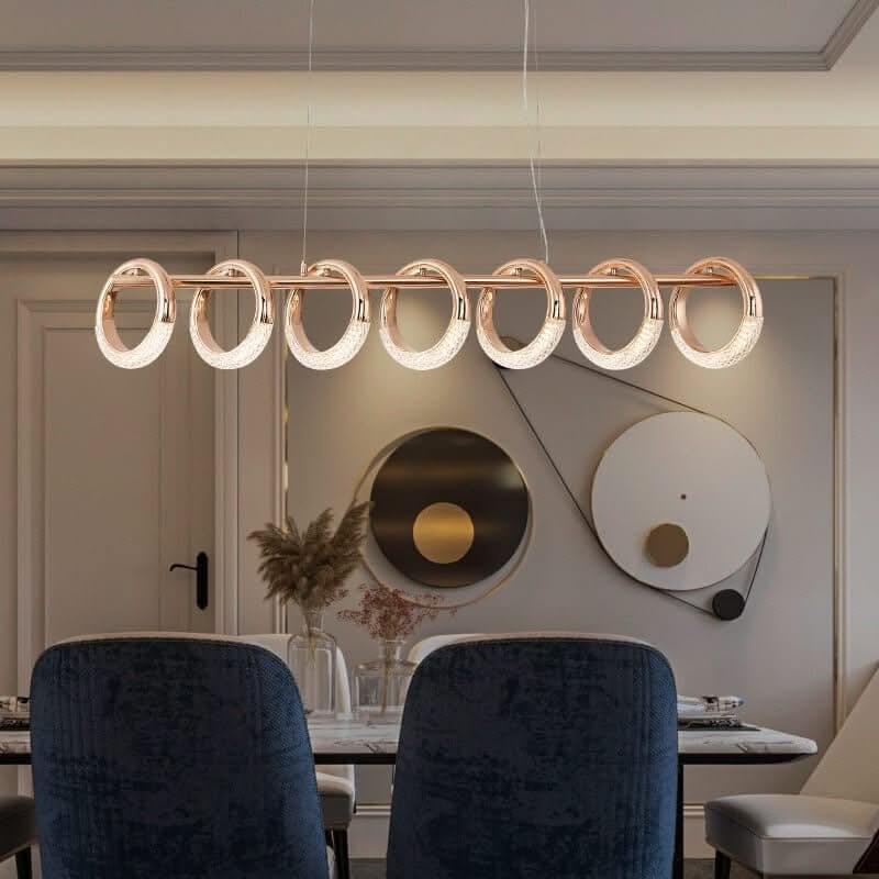 Crystal Loops Hanging Light – Gold Iron, LED, Adjustable Height, CCC & CE Certified