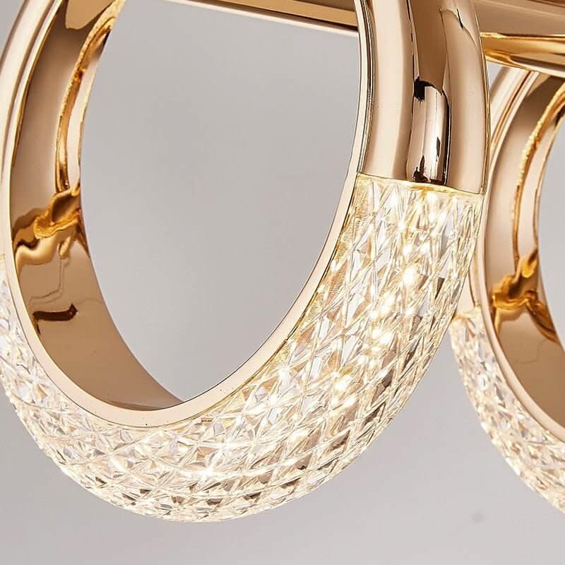 Crystal Loops Hanging Light – Gold Iron, LED, Adjustable Height, CCC & CE Certified