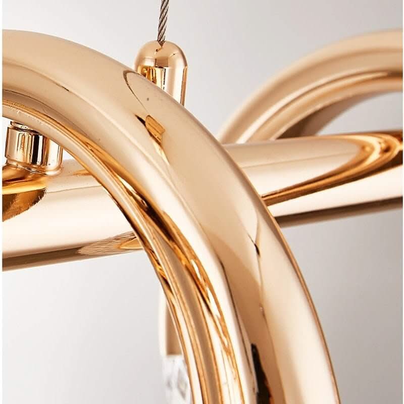 Crystal Loops Hanging Light – Gold Iron, LED, Adjustable Height, CCC & CE Certified