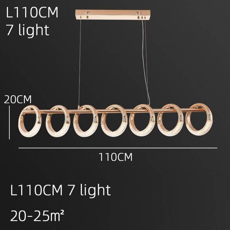 Crystal Loops Hanging Light – Gold Iron, LED, Adjustable Height, CCC & CE Certified