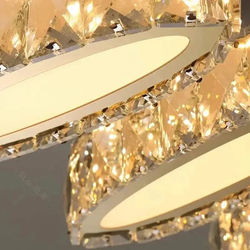 Crystal Mix Loop Kitchen Island Chandelier – 60 to 150cm, Dimmable