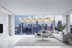 Crystal Mix Loop Kitchen Island Chandelier – 60 to 150cm, Dimmable