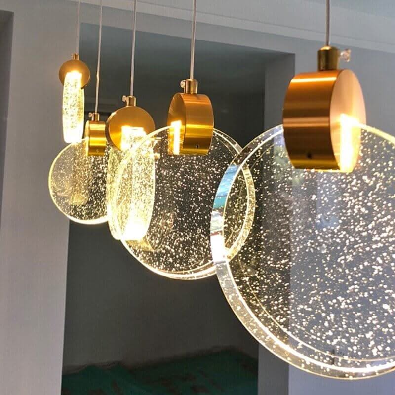 Crystal Rings Staircase Chandelier – Gold or Silver, 1 to 30 Heads, 3 Colour Modes