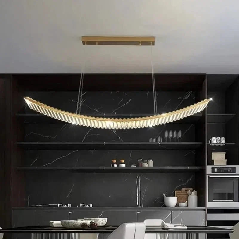 Crystal Slope Pendant Kitchen Island Light – 90cm & 120cm, Dimmable