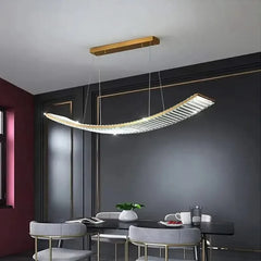 Crystal Slope Pendant Kitchen Island Light – 90cm & 120cm, Dimmable