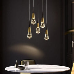 Crystal Spiral Cones Staircase Chandelier – Plated LED Pendant, 1 to 20 Heads, Dimmable Option