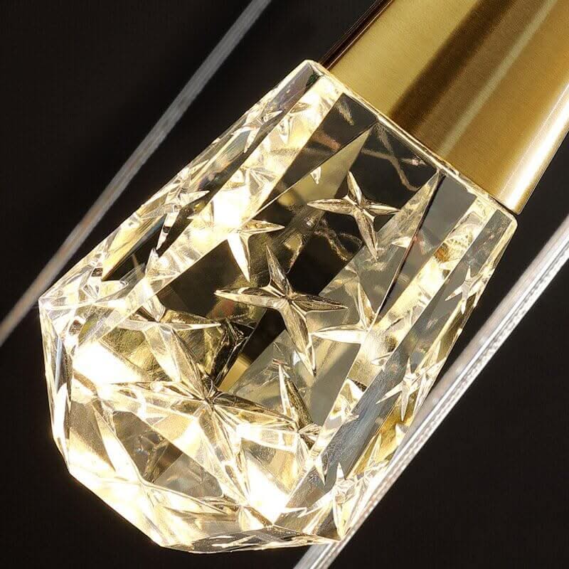 Crystal Spiral Cones Staircase Chandelier – Plated LED Pendant, 1 to 20 Heads, Dimmable Option