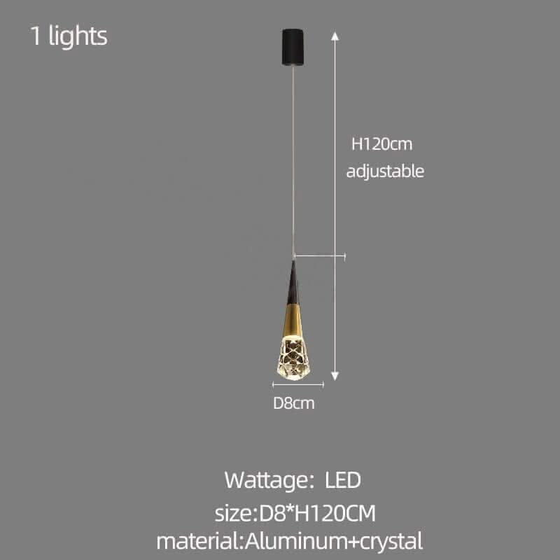 Crystal Spiral Cones Staircase Chandelier – Plated LED Pendant, 1 to 20 Heads, Dimmable Option