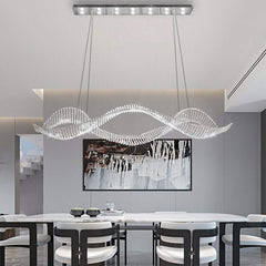 Crystal Swirl LED Chandelier – Gold & Silver, 120 & 150cm, 15–30m²