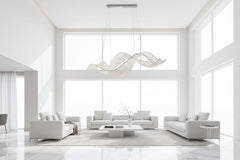 Crystal Swirl LED Chandelier – Gold & Silver, 120 & 150cm, 15–30m²