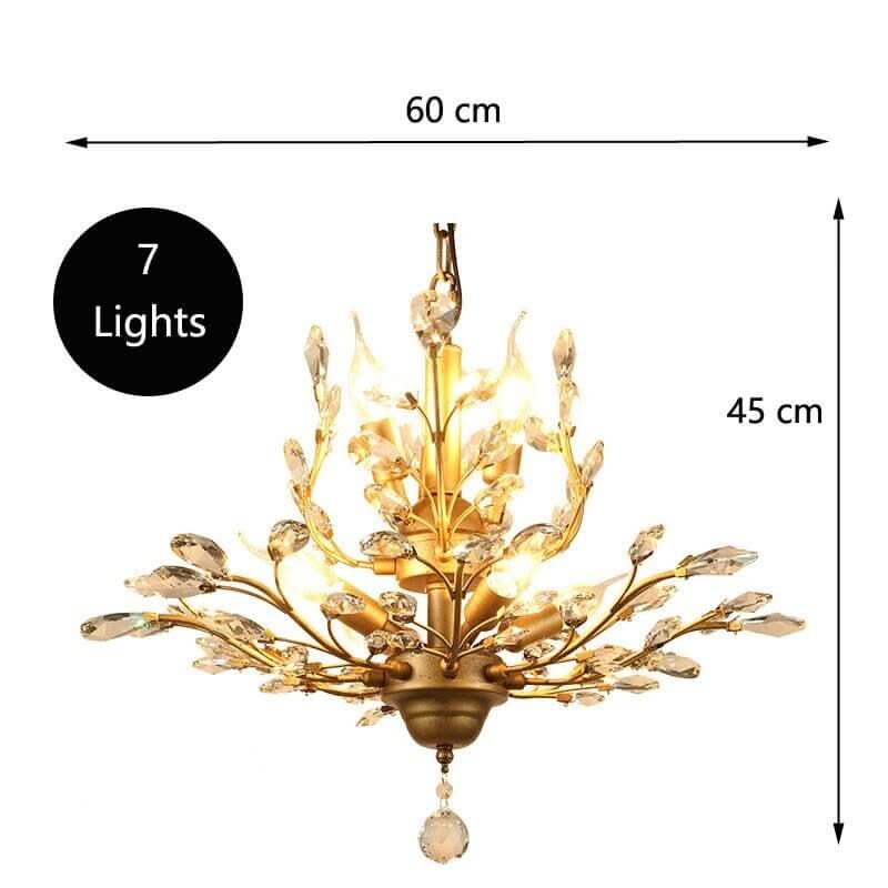 Crystal Tree Chandelier – Black & Gold in 3 to 12 Lights, 3 Colour Temperatures