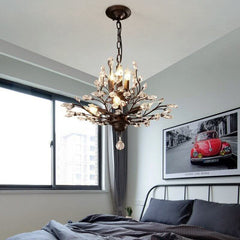 Crystal Tree Chandelier – Black & Gold in 3 to 12 Lights, 3 Colour Temperatures
