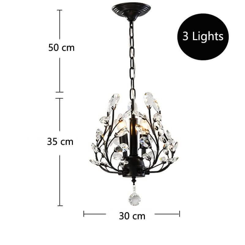 Crystal Tree Chandelier – Black & Gold in 3 to 12 Lights, 3 Colour Temperatures