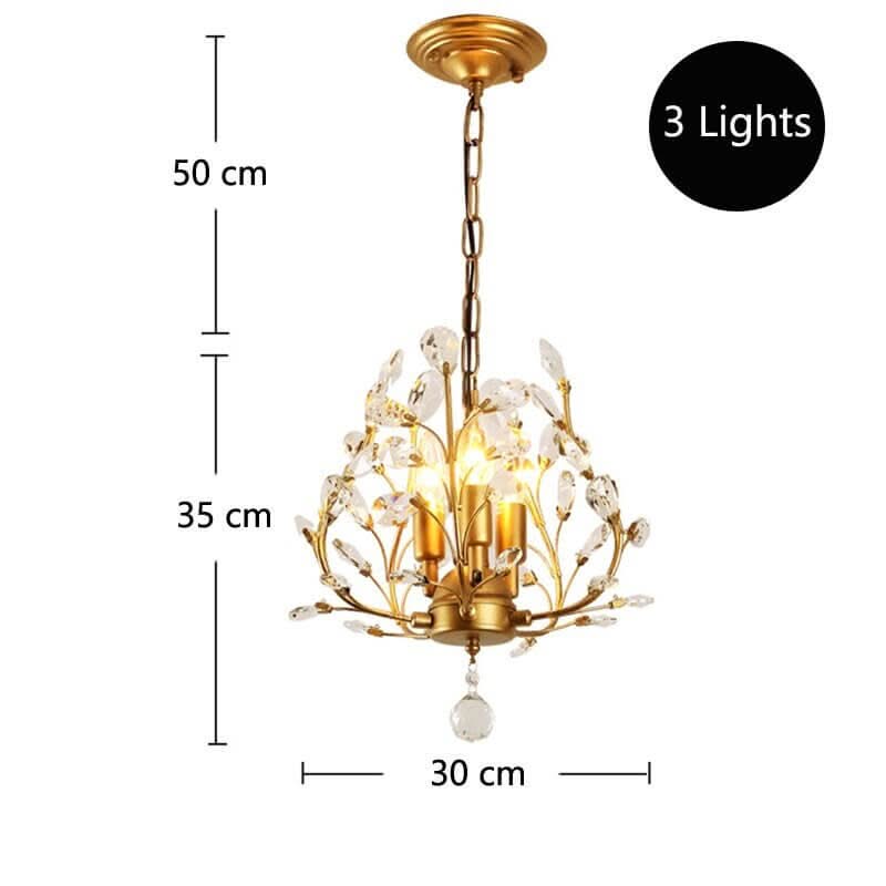 Crystal Tree Chandelier – Black & Gold in 3 to 12 Lights, 3 Colour Temperatures