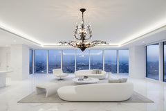 Crystal Tree Chandelier – Black & Gold in 3 to 12 Lights, 3 Colour Temperatures