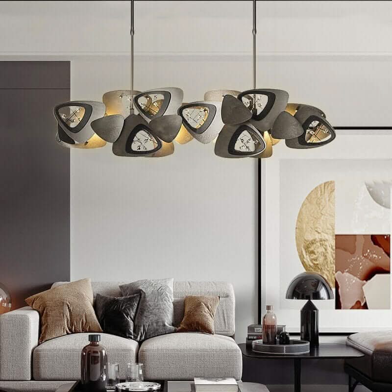 Crystal Triangle Art Deco LED Chandelier for Kitchen Island – 80 to 150cm