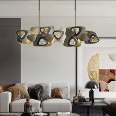 Crystal Triangle Art Deco LED Chandelier for Kitchen Island – 80 to 150cm