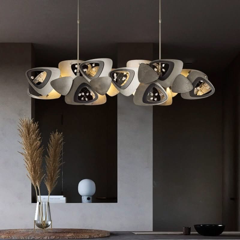 Crystal Triangle Art Deco LED Chandelier for Kitchen Island – 80 to 150cm