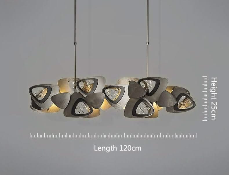 Crystal Triangle Art Deco LED Chandelier for Kitchen Island – 80 to 150cm