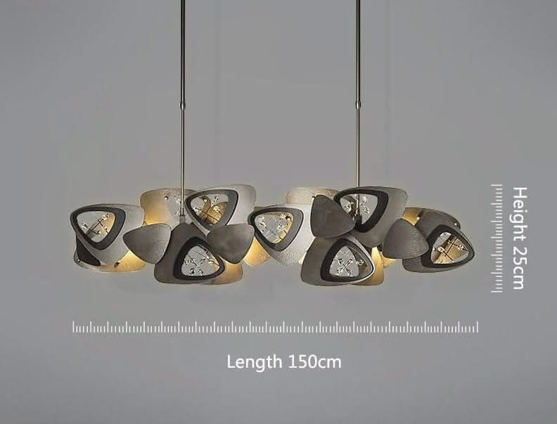 Crystal Triangle Art Deco LED Chandelier for Kitchen Island – 80 to 150cm