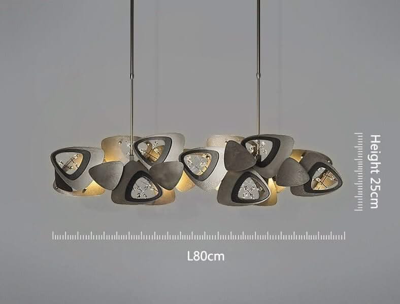 Crystal Triangle Art Deco LED Chandelier for Kitchen Island – 80 to 150cm