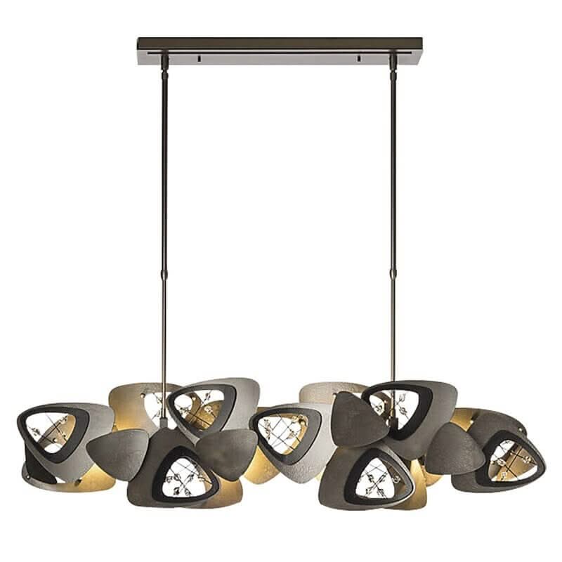 Crystal Triangle Art Deco LED Chandelier for Kitchen Island – 80 to 150cm