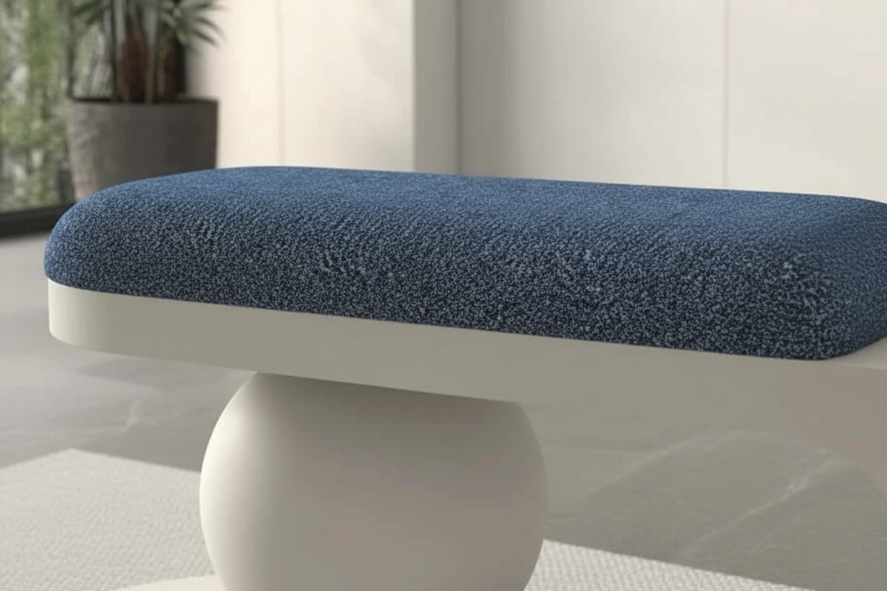 Curve Shoe Changing Stool with Lamb Wool Cushion – Luxury Bench Seat