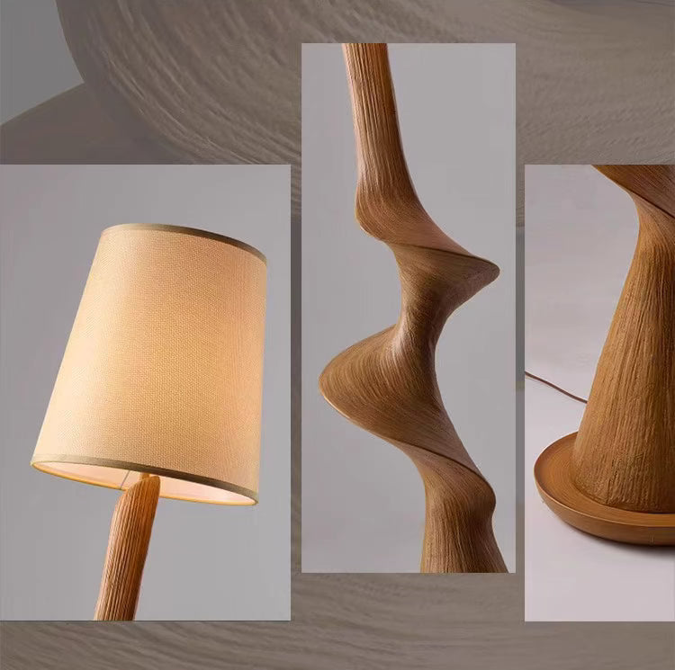 Curve Wood Floor Lamp – Sculptural Natural Wood Lighting