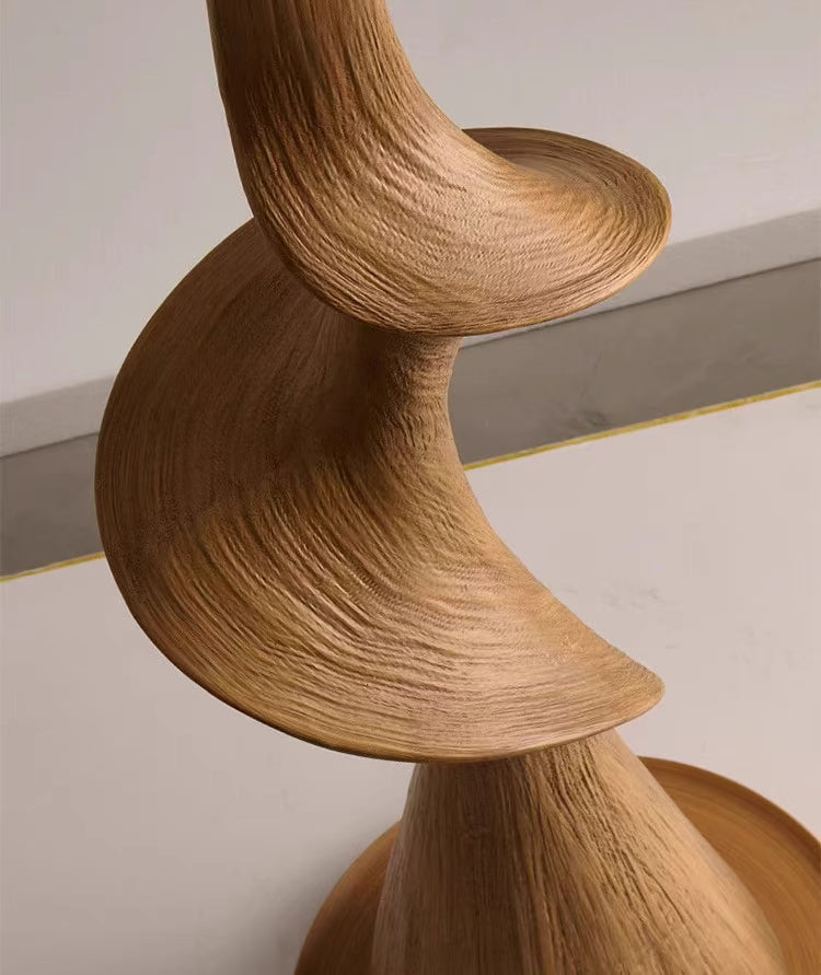 Curve Wood Floor Lamp – Sculptural Natural Wood Lighting