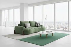Curved Luxe Velvet Sofa Set – Ribbed Bouclé Living Room Sofa