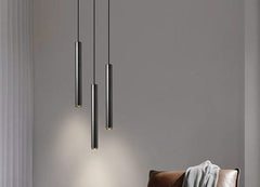 Cylindrical Pendant Staircase Chandelier – Modern LED Multi-Light Fixture, 1 to 15 Lights