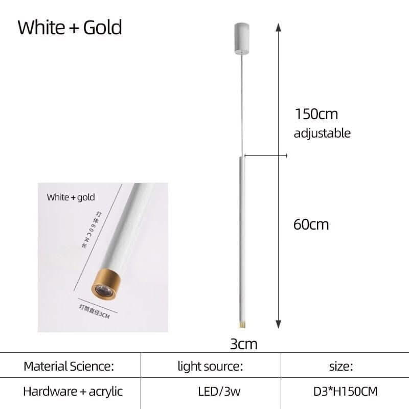 Cylindrical LED Staircase Chandelier – Multi-Finish, Single or Multi-Tube, Warm & Cool White