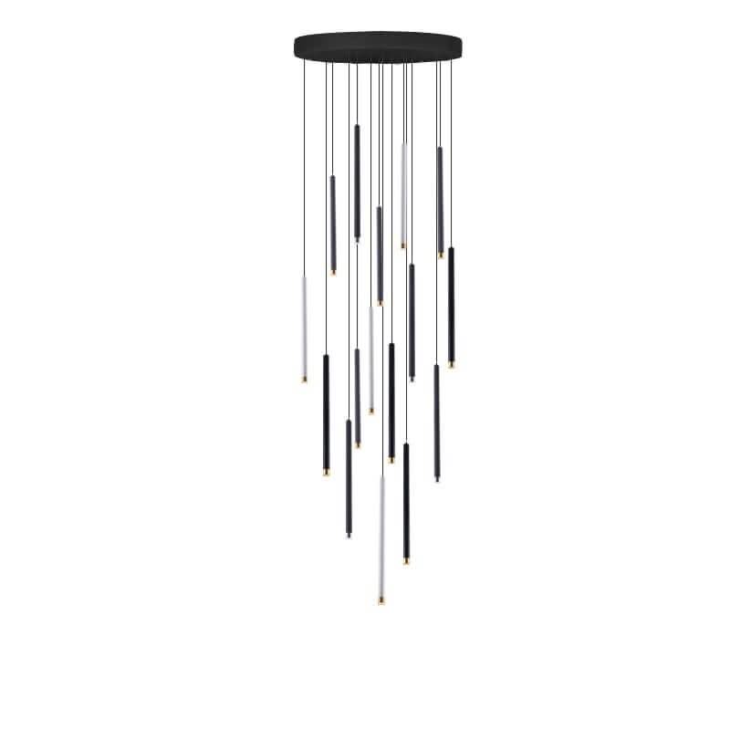Cylindrical LED Staircase Chandelier – Multi-Finish, Single or Multi-Tube, Warm & Cool White