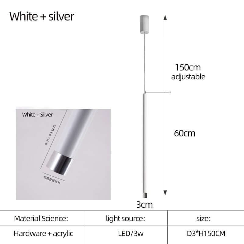 Cylindrical LED Staircase Chandelier – Multi-Finish, Single or Multi-Tube, Warm & Cool White