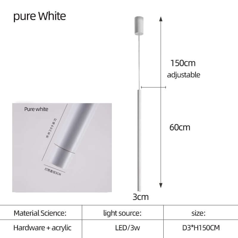 Cylindrical LED Staircase Chandelier – Multi-Finish, Single or Multi-Tube, Warm & Cool White