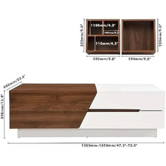 Dark Walnut Coffee Table Extendable with Storage