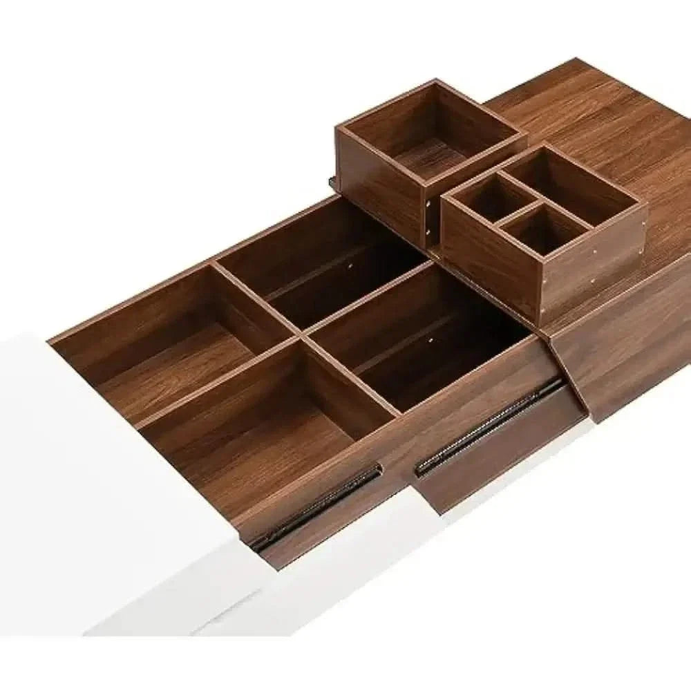 Dark Walnut Coffee Table Extendable with Storage